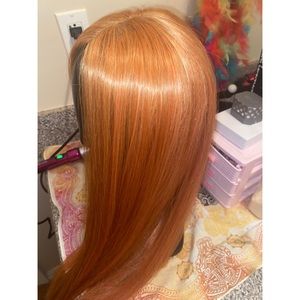 Orange lace front wig